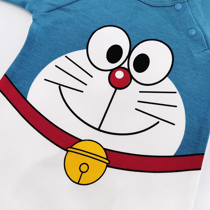 Bodysuit bé sơ sinh, áo sơ sinh cho bé từ 1 tháng đến 1 tuổi họa tiết doraemon chất liệu cotton 100% cao cấp BD129