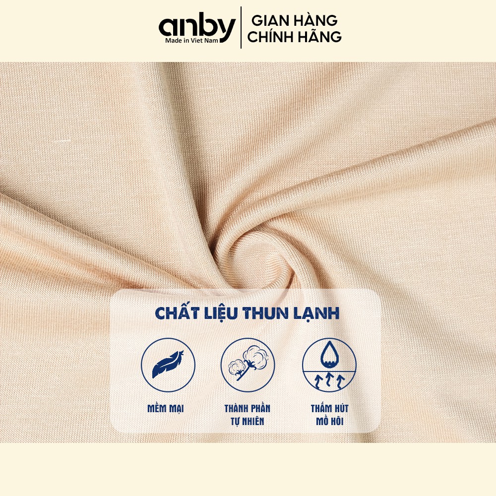 Quần áo trẻ em ANBY bộ sát nách tai thú nút vai cho bé chất vải thun lạnh thích hợ