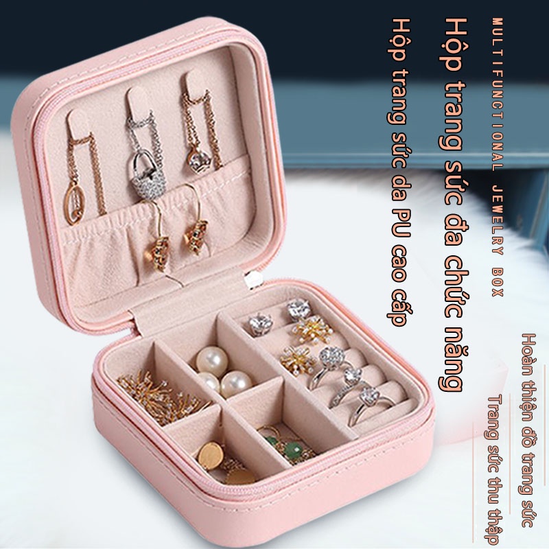 Hộp đựng đồ trang sức nhẫn khuyên tai dây chuyền hộp đựng sắp xếp phụ kiện trang sức chống oxy hóa - YA35