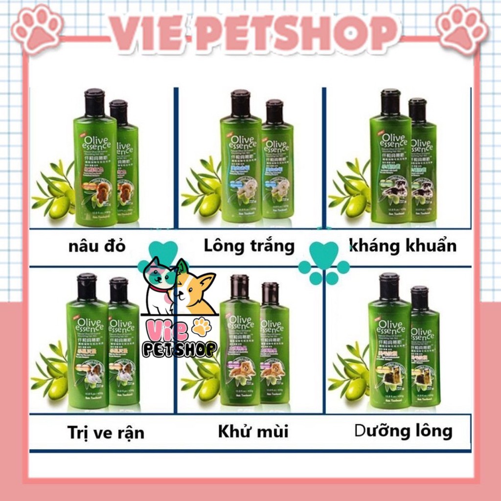 Sữa Tắm Olive Essence Cho Chó Mèo chai 450ml | Vie PETSHOP
