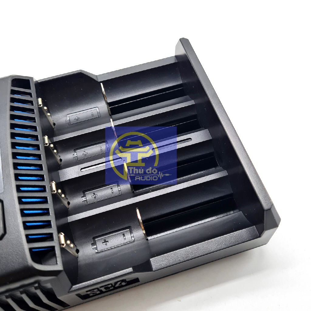 Bộ Sạc pin thông minh siêu nhanh 6A Nitecore SC4, hiển thị thông số pin