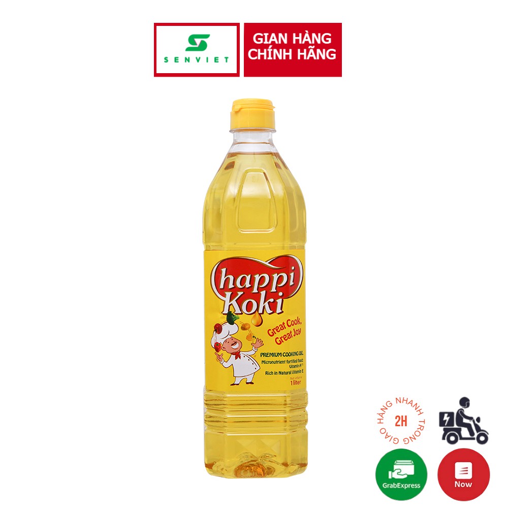 Dầu ăn cao cấp Happi Koki chai 1 lít