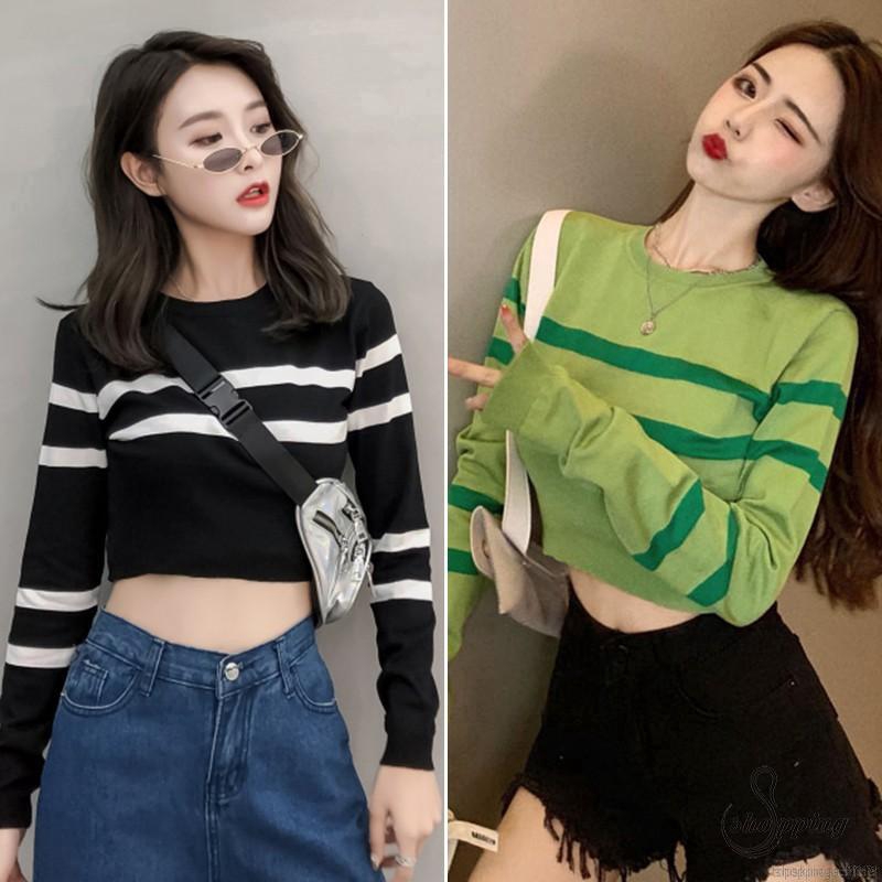 Áo len tay dài phong cách Hàn Quốc trẻ trung cho nữ