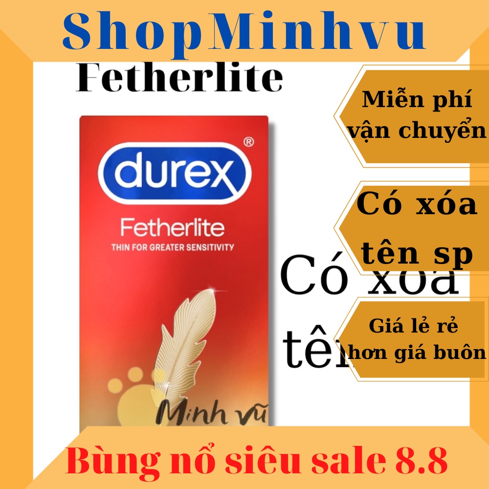 [ Có video ảnh thật ] Bao cao su Durex Fetherlite mỏng ôm khít hộp 12 chiếc bcs