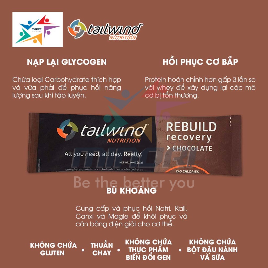 Thực Phẩm Bổ Sung Năng Lượng Hồi Phục TailWind Rebuild Recovery - 2 serving