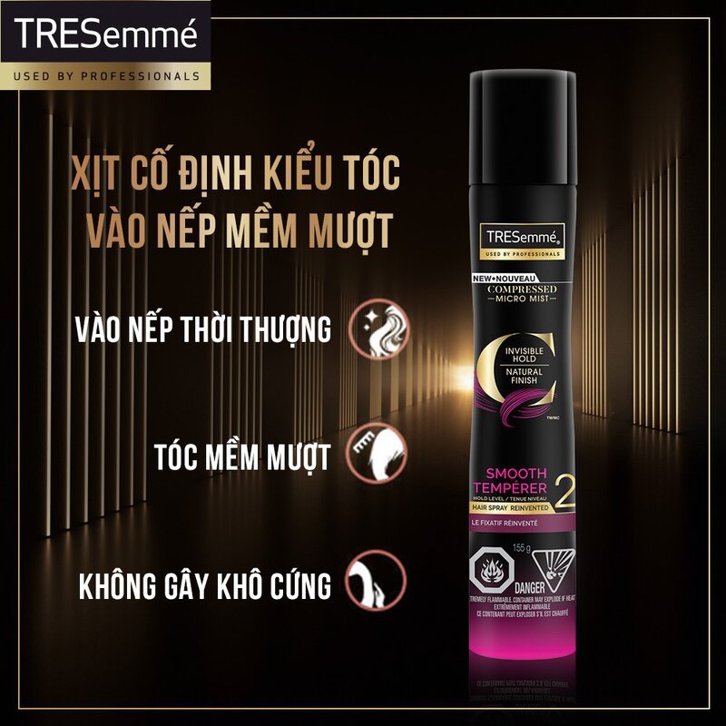 Xịt Tạo Kiểu Tóc TRESemmé Vào Nếp Mềm Mượt 155g Compressed Micro Mist