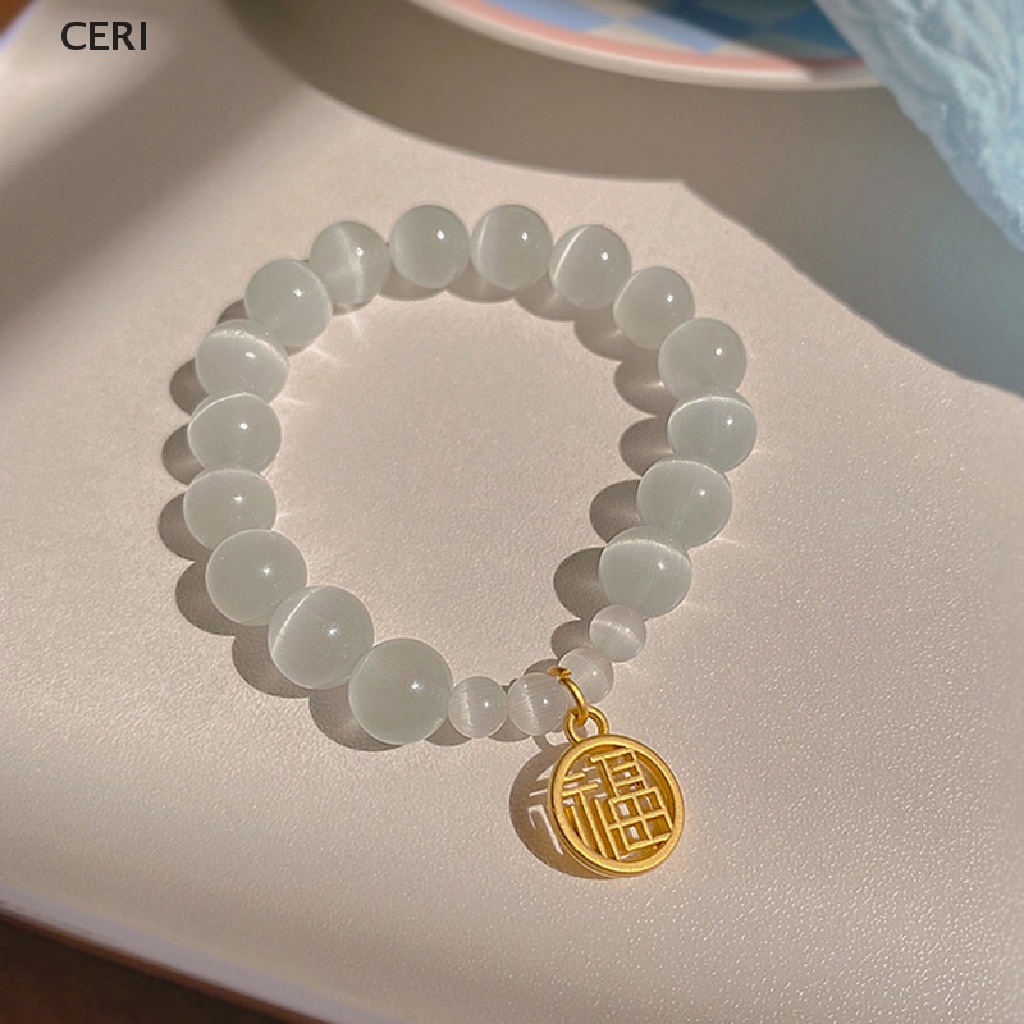 Vòng Tay Chuỗi Hạt Đá Ngọc Bích Nhân Tạo Phong Cách Trung Quốc