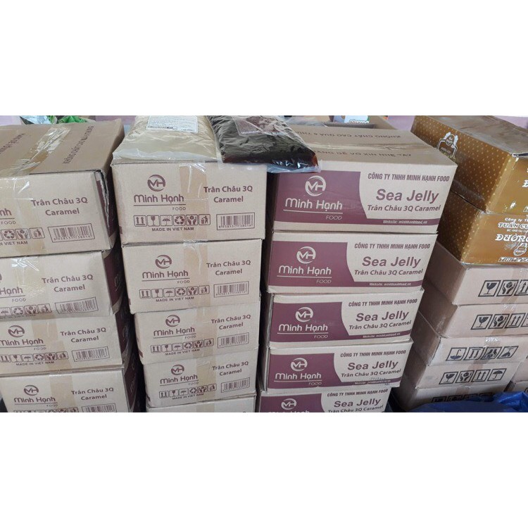 THẠCH TRÂN CHÂU 3Q SEA JELLY MINH HẠNH TRẮNG/ ĐEN - 2KG/ GÓI - Hàng Có Sẵn, hạt trân châu rất giòn