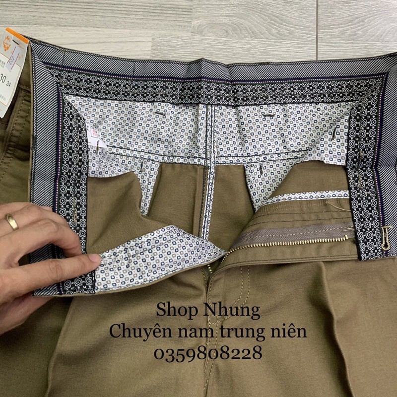 Quần Ngố Kaki Nam Trung Niên ngon bổ rẻ dáng thụng túi chéo 1 Ly + Ảnh Thật