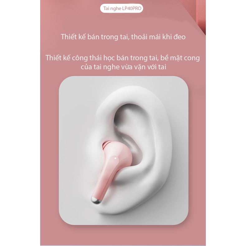Tai Nghe Bluetooth Lenovo LP40 PRO Không Dây - Bluetooth 5.1 - IPX5 Chống Ồn - Chống Nước - TWS 300mah - Bảo Hành 12T