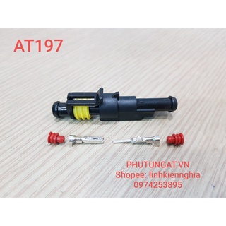 Bộ giắc nối trong đèn xenon bộ giắc chống nước 1 lỗ 1P màu đen AT197 ( 1 bịch 10 bộ đủ chi tiết như hình)