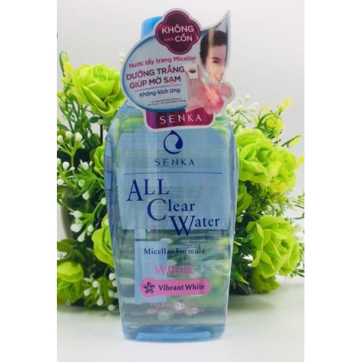 Nước Tẩy Trang Không cồn Dưỡng Trắng Da Chiết Xuất Hoa Anh Đào Senka All Clear Water Micellar Formula #White