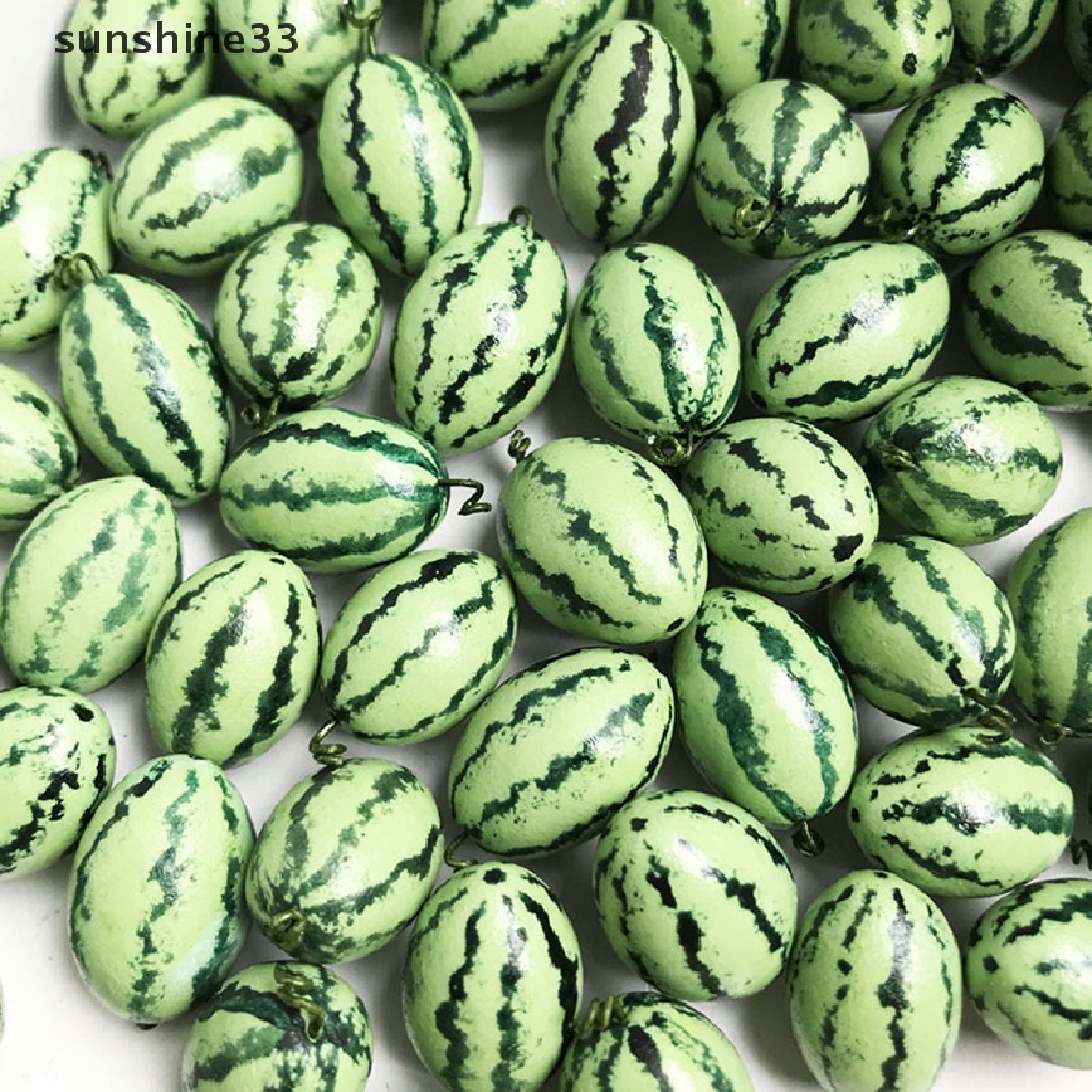 SU 1pc Mini Fruit Resin Artificial Watermelon Statue For Dollhouse Decoration n