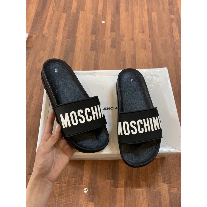 [ CHUYÊN SỈ ] Dép Lê Quai Ngang Nam MOSCHINO- Dép Lê Bảo Bình | NP SHOP