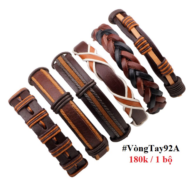 COMBO 6 VÒNG ĐEO TAY DA NAM NỮ