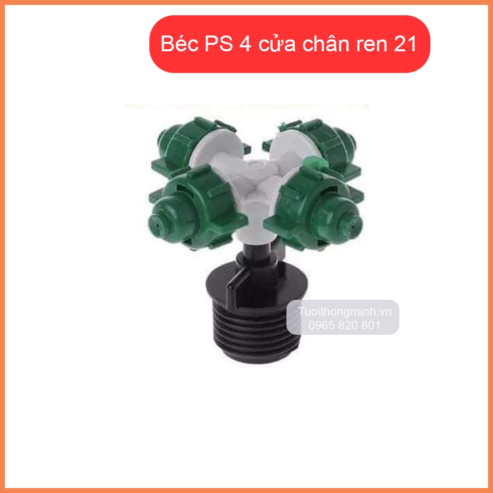 Béc phun sương 4 cửa kèm kết nối ren ngoài 21