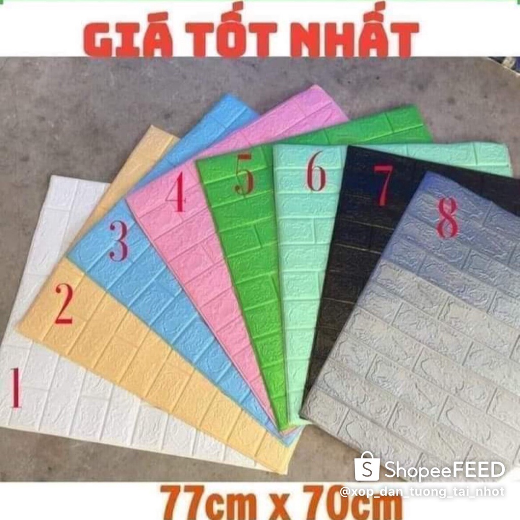 Xốp dán tường giả gạch 3D - Khổ lớn 70x77cm giá rẻ