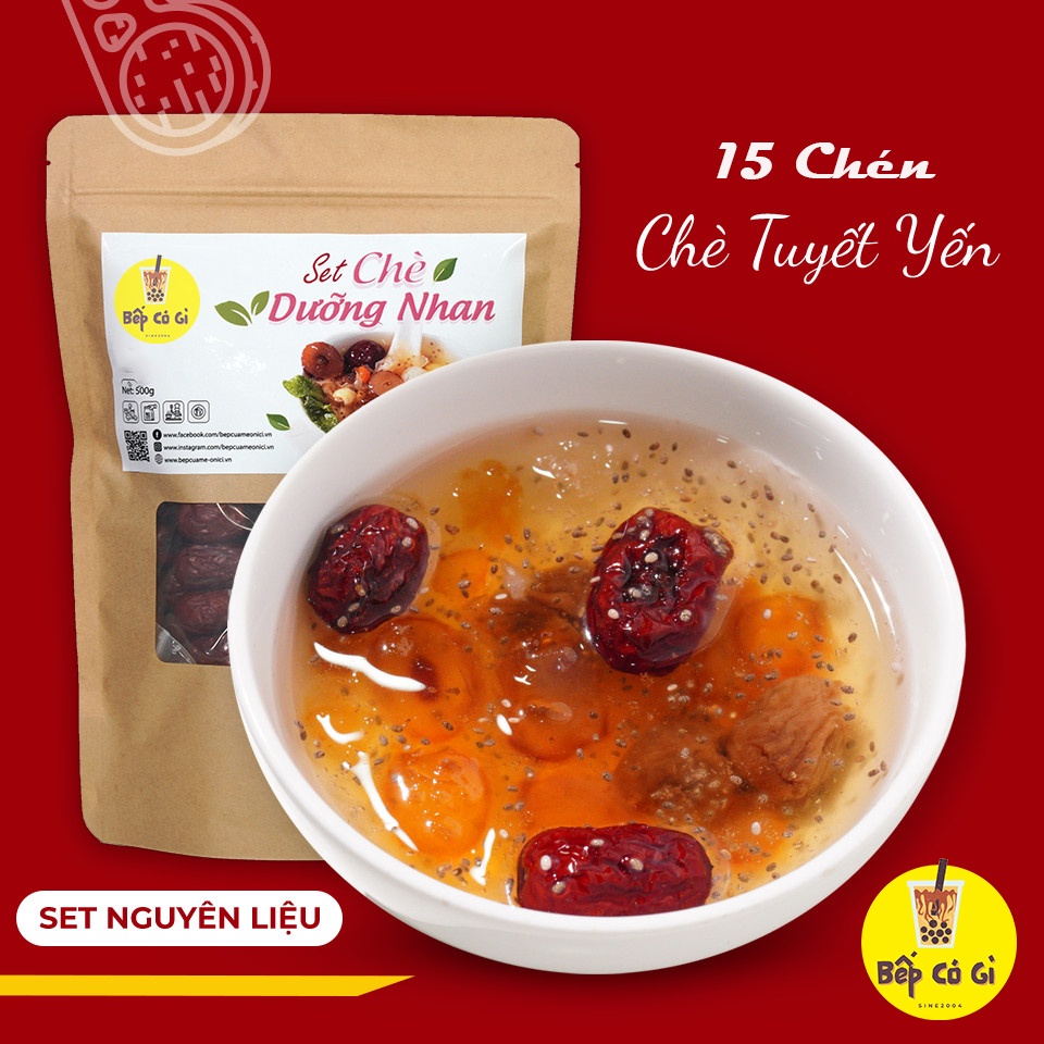 Set Chè Dưỡng Nhan 16 Bát Tự Nấu Set Lớn Tặng Kèm Công Thức Bếp Có Gì