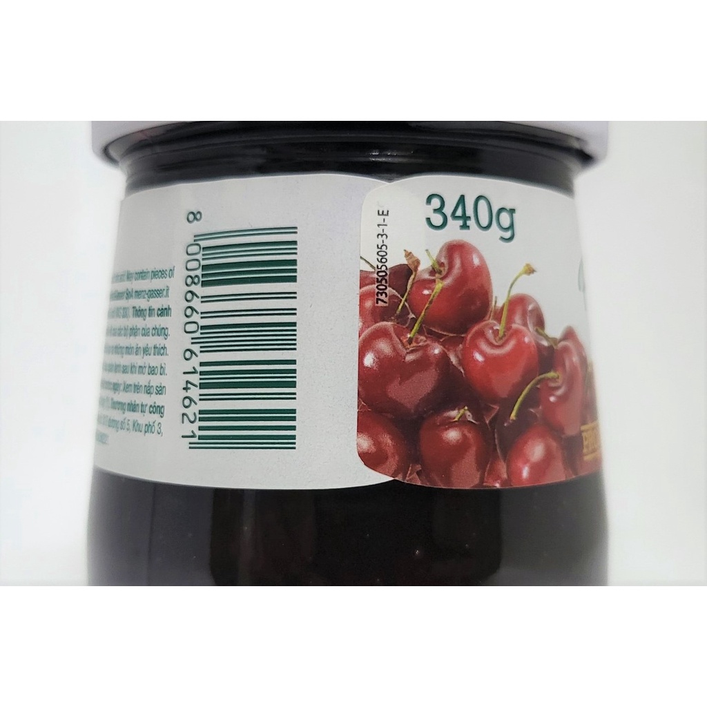 [Lọ 340g – CHERRY ] MỨT QUẢ ANH ĐÀO [Italia] MENZ &amp; GASSER Cherry Jam