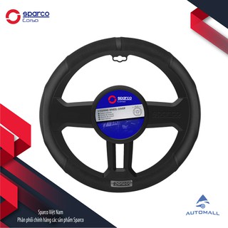Bọc vô lăng sparco sps103bks - da nhung cao cấp