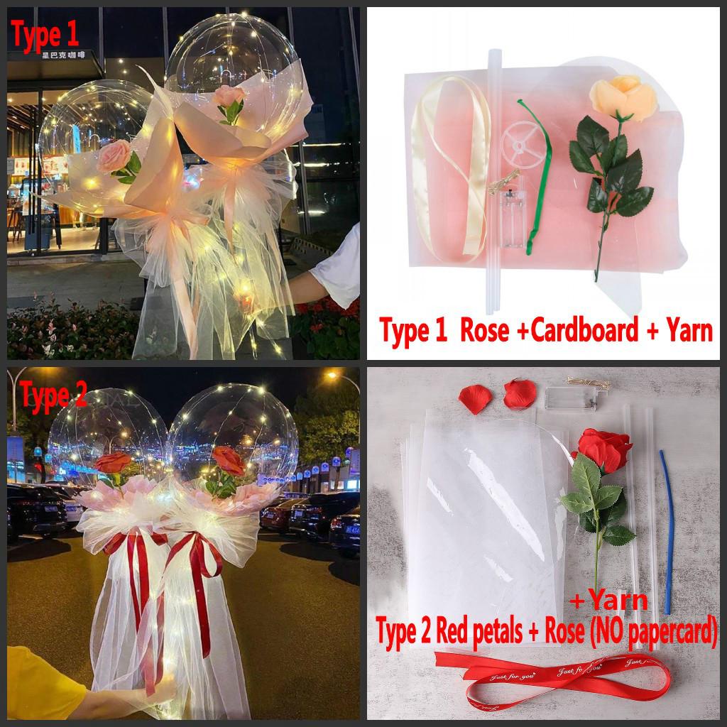 Bó Hoa Hồng Phát Sáng Dùng Trang Trí Lễ Hội / Sinh Nhật / Valentine