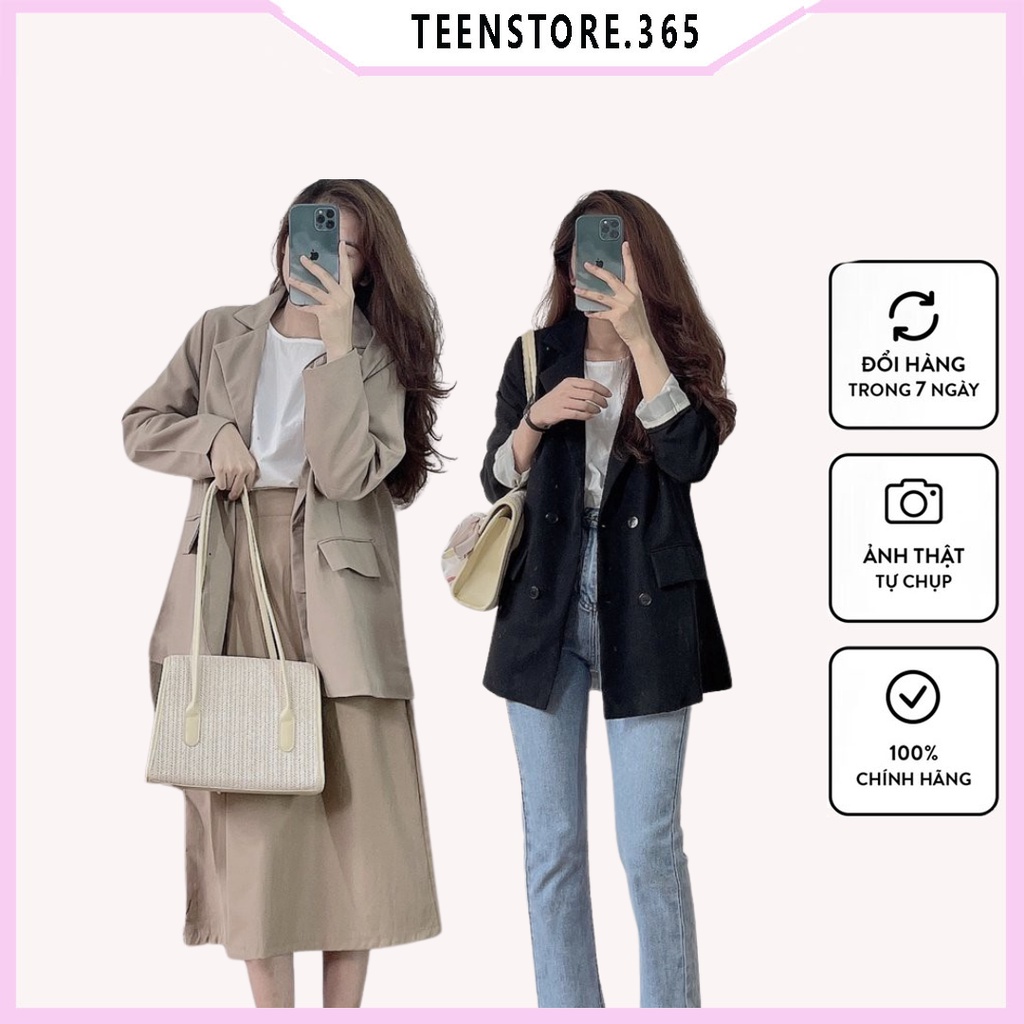 Áo Blazer Nữ Dài Tay 2 Lớp Mẫu Mới Phong Cách Hàn Quốc Áo Vest Nữ Khoác Ngoài M520-Teenstore.365