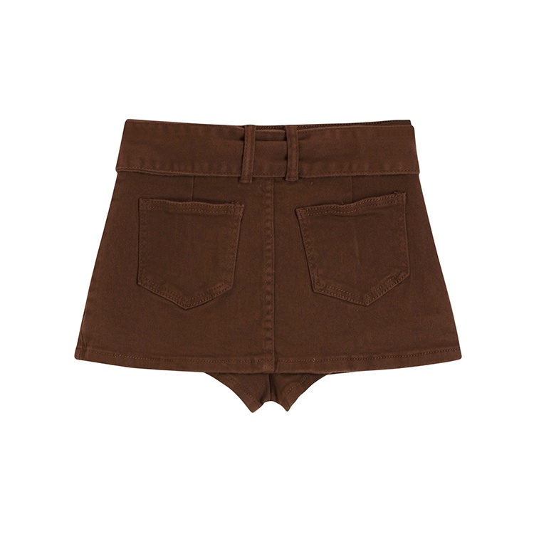 Quần Short Lưng Cao Phối Khóa Thời Trang Đường Phố Cá Tính Cho Nữ