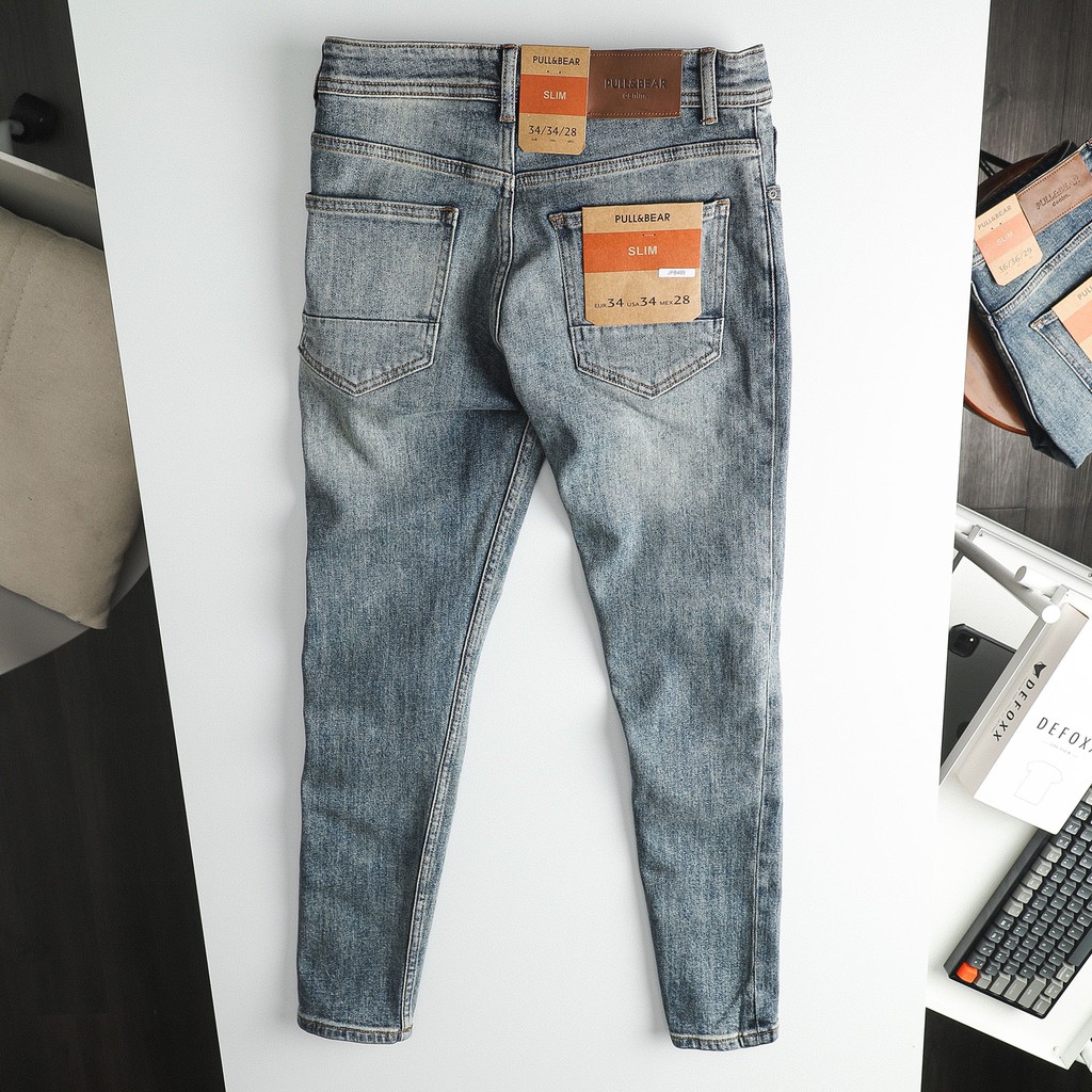 Quần Jean nam PB xanh dơ rách 499 (Form Slimfit,chất vải co dãn,ống quần 15-18cm) | BigBuy360 - bigbuy360.vn