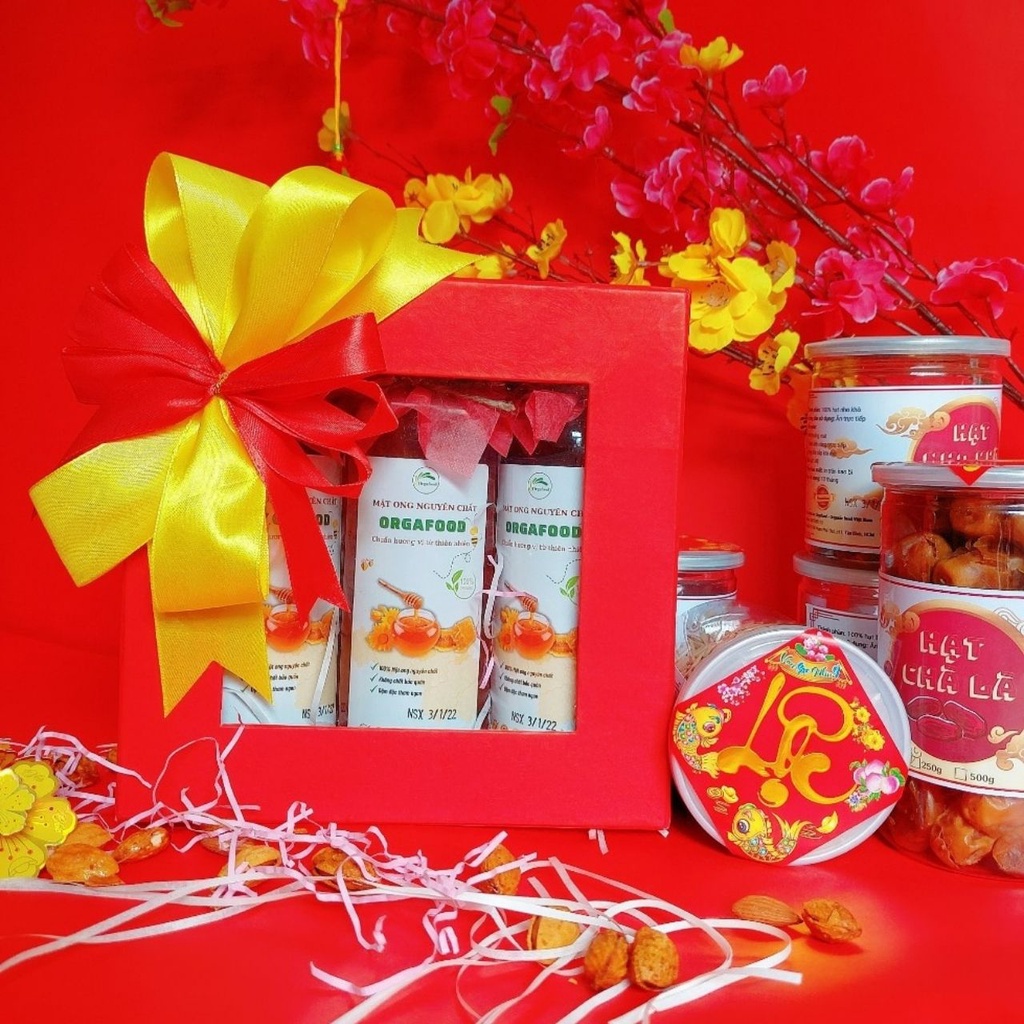 Mật ong nguyên chất 1 lít Orgafood - Cam kết đổi trả nếu không hài lòng