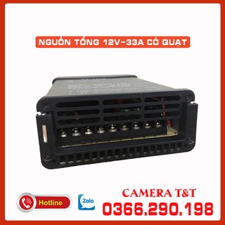 Nguồn tổng 12v-33a có quạt dùng cho hệ thống lên đến 20 camera - công suất 400w - bảo hành 12 tháng
