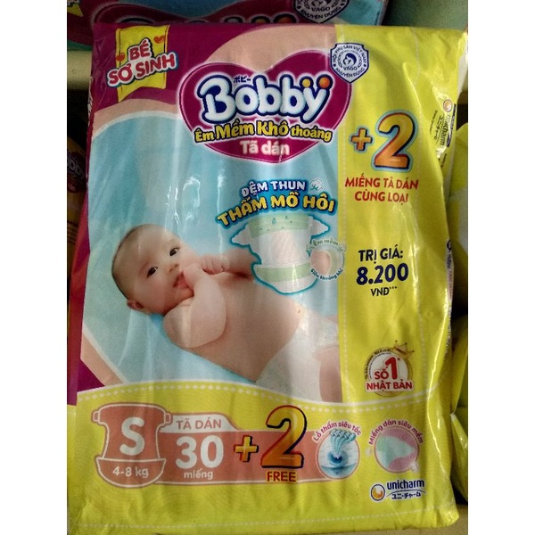 Tã dán Bobby siêu thấm size S56,M48..