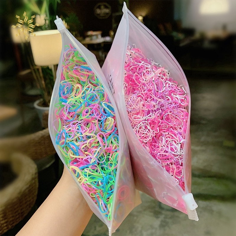 Set 1000 Dây Cột Tóc Co Giãn Nhiều Màu Cho Nữ