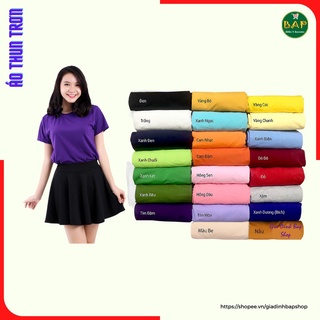 Áo Thun Trơn Nam Nữ, Tay Ngắn, Cổ Tròn, Nhiều Màu Đủ Mọi Lứa Tuổi - CA10