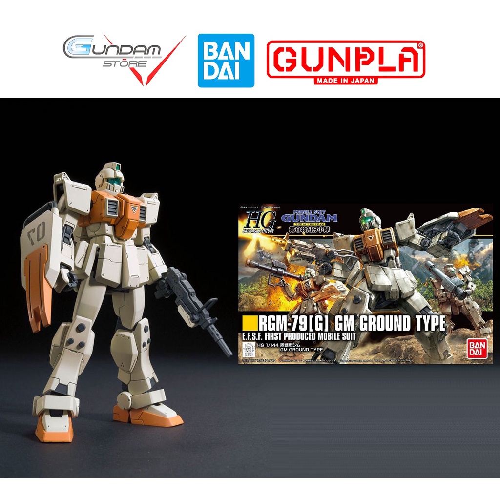 Mô Hình Gundam HG GM GROUND TYPE Bandai 1/144 HGUC Đồ Chơi Lắp Ráp Anime Nhật