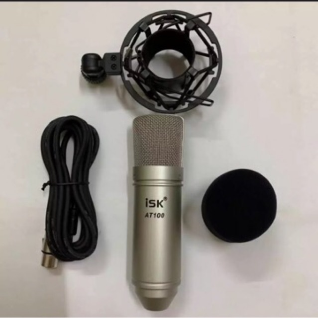 [Mã ELHACE giảm 4% đơn 300K] (Mic loại 1)Combo hát livestream thu âm mic ISK AT-100 + sound card H9 + tặng kèm tai nghe