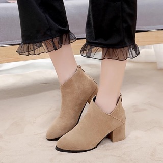 GIÀY BOOT DA LỘN NỮ CÁCH ĐIỆU CAO 5 PHÂN