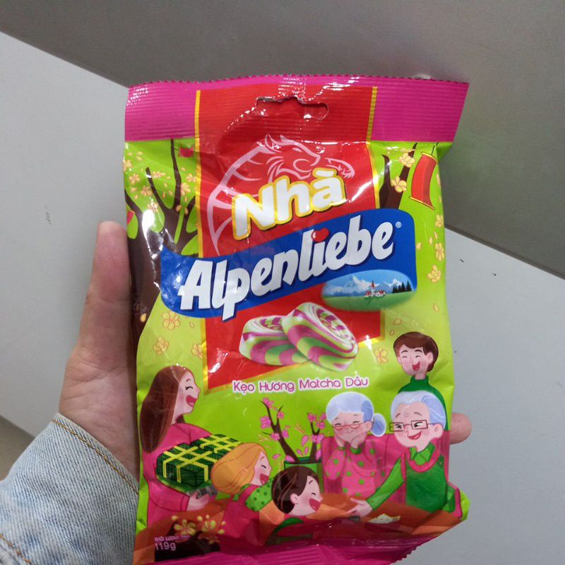 KẸO ALPENLIEBE HƯƠNG MATCHA DÂU