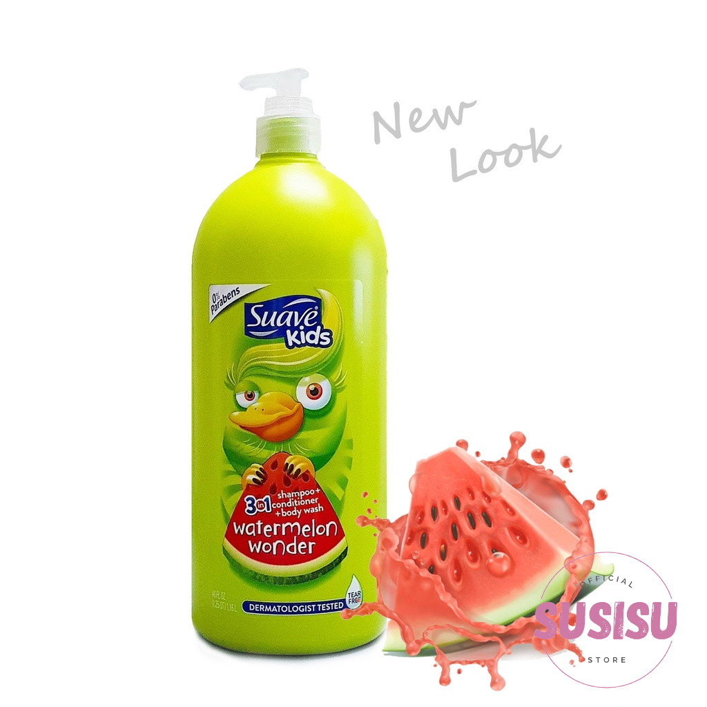Sữa tắm gội cho bé SUAVE Kid 3 trong 1 Watermelon Wonder  1.18l-532ml