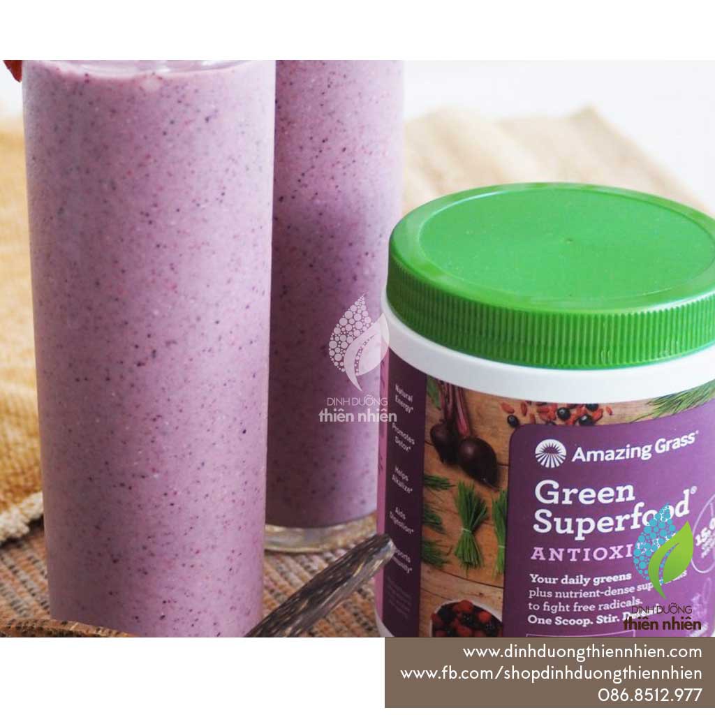 Hỗn Hợp Bột Uống Rau Củ Quả Hữu Cơ Amazing Grass Green Superfoods, Vị Dâu Sweet Berry