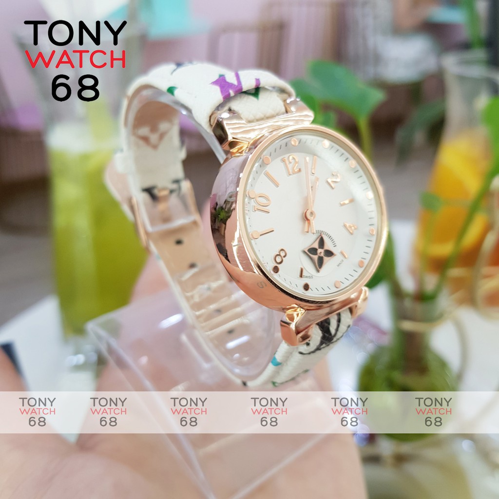 Đồng hồ nữ Louis dây da họa tiết kim rốn độc đáo chống nước chính hãng Tony Watch 68