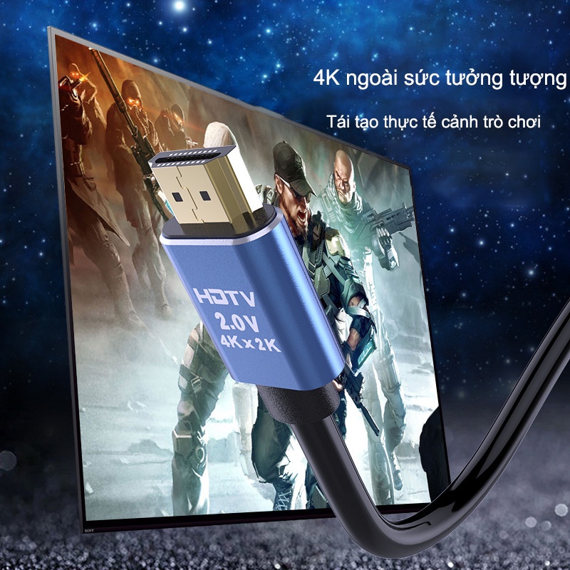 HDMI 2.0 hỗ trợ 4K 2k, cáp video HDMI chống nhiễu tốt, độ dài tín hiệu ổn định 1-10m