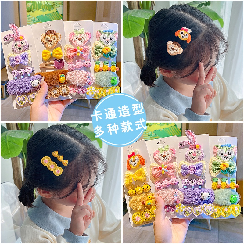 Kẹp tóc vải thiết kế đáng yêu thời trang mùa thu và đông dành cho bé gái