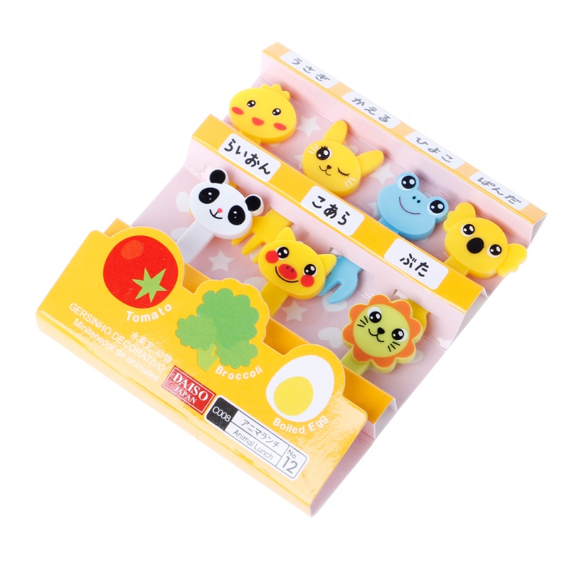 Bộ Nĩa Ăn Trái Cây Bằng Nhựa Hình Động Vật Hoạt Hình Dễ Thương