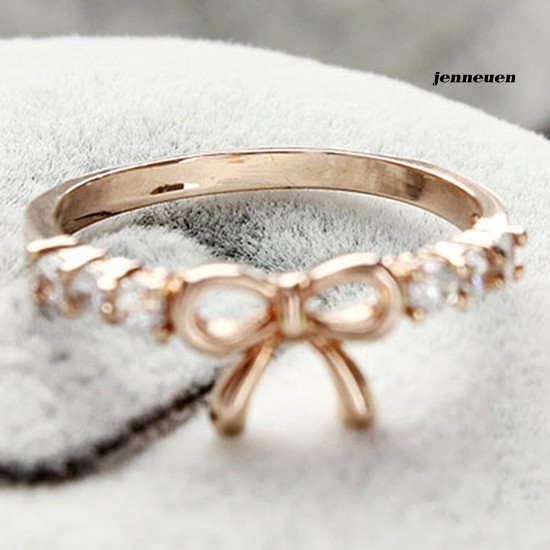 Nhẫn Hợp Kim Đính Đá Hình Nơ Xinh Xắn Cho Nữ