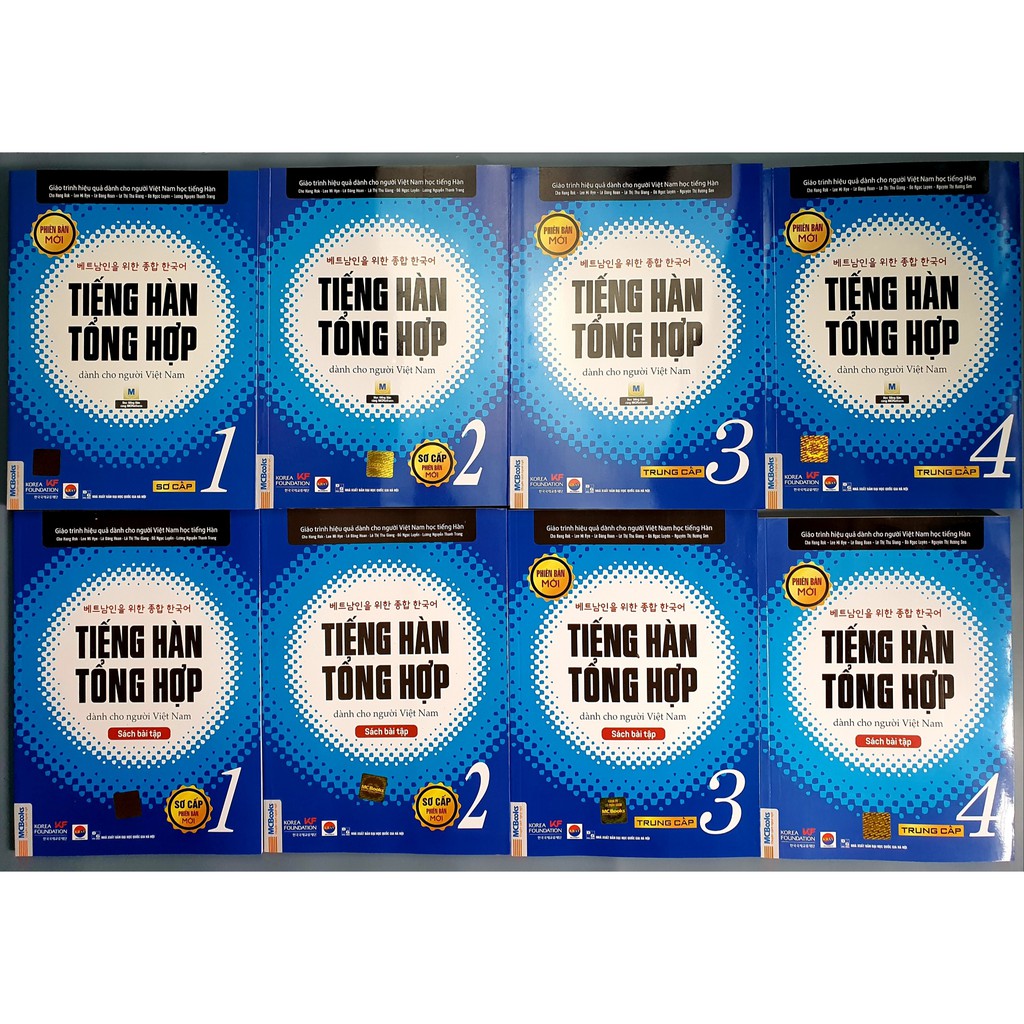 Sách - Combo Trọn Bộ Giáo Trình Tiếng Hàn Tổng Hợp Sơ Cấp & Trung Cấp  Bản Đen Trắng