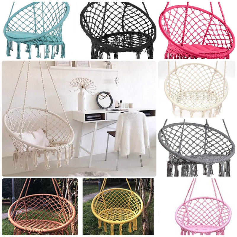 Xích đu dây đan Macrame swing cotton kinh bắc chưa bao gồm cần treo