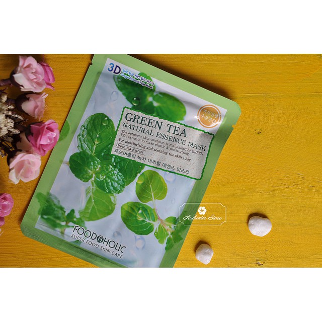 Mặt Nạ 3D Trà Xanh Green Tea Natural Essence Mask Foodaholic