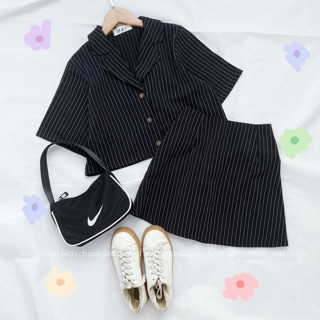 Set chân váy + áo croptop (ảnh thật/sẵn)