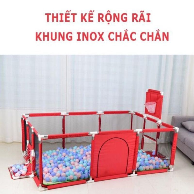 Nhà bóng cho bé, Quây bóng lều chơi bóng cho bé khung inox