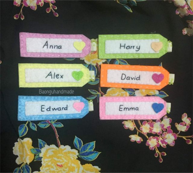 Nametag thiết kế theo tên bằng vải nỉ